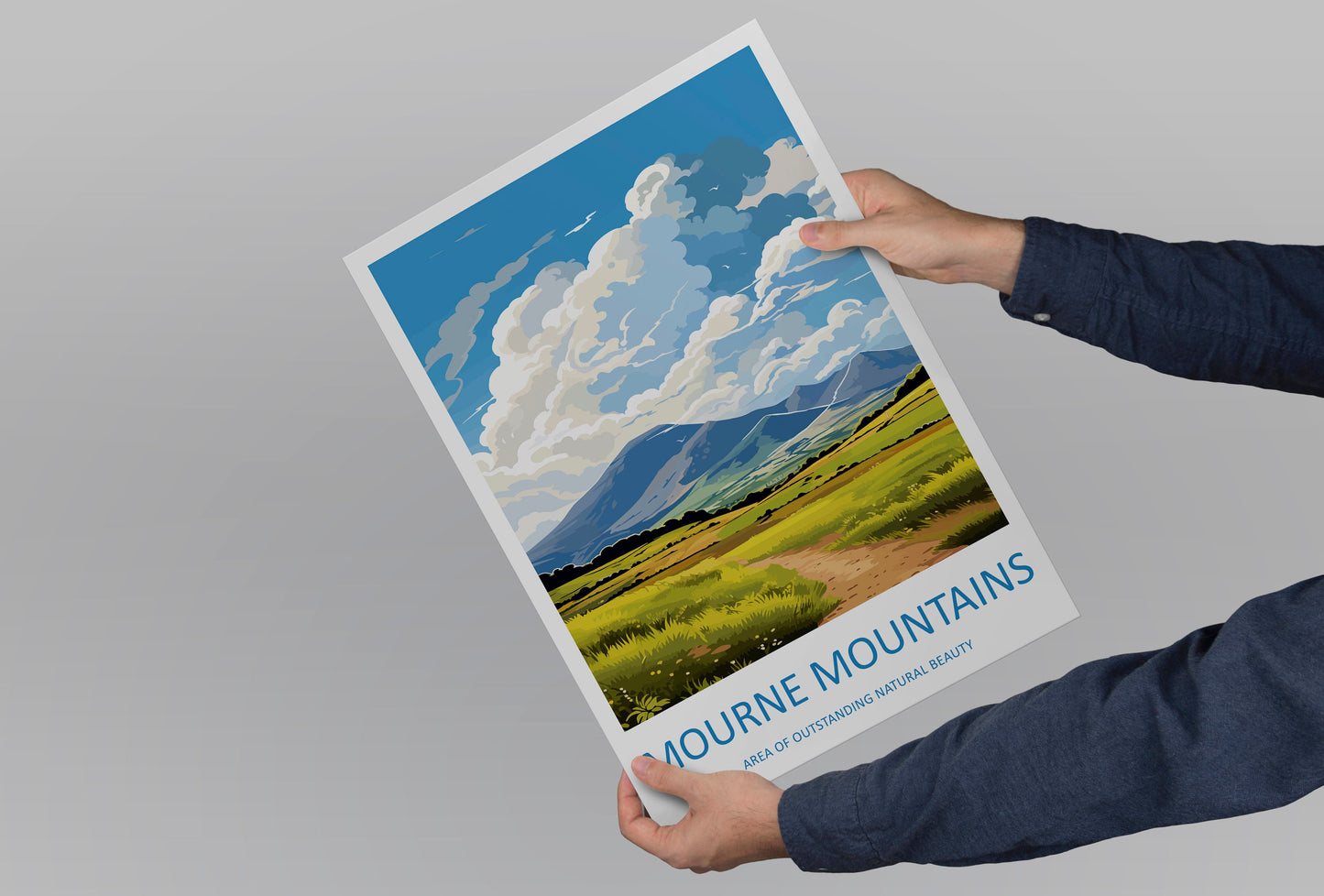 Mourne Mountains Travel Print Wall Art Mourne Mountains Wall Hanging Home Decor Mourne Mountains Gift Art Lovers Wall Art AONB Print