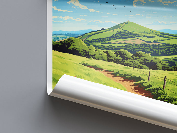 Malvern Hills Travel Print Wall Art Malvern Hills Wall Hanging Home Decor Malvern Hills Gift Art Lovers Wall Art AONB Print Travel Poster