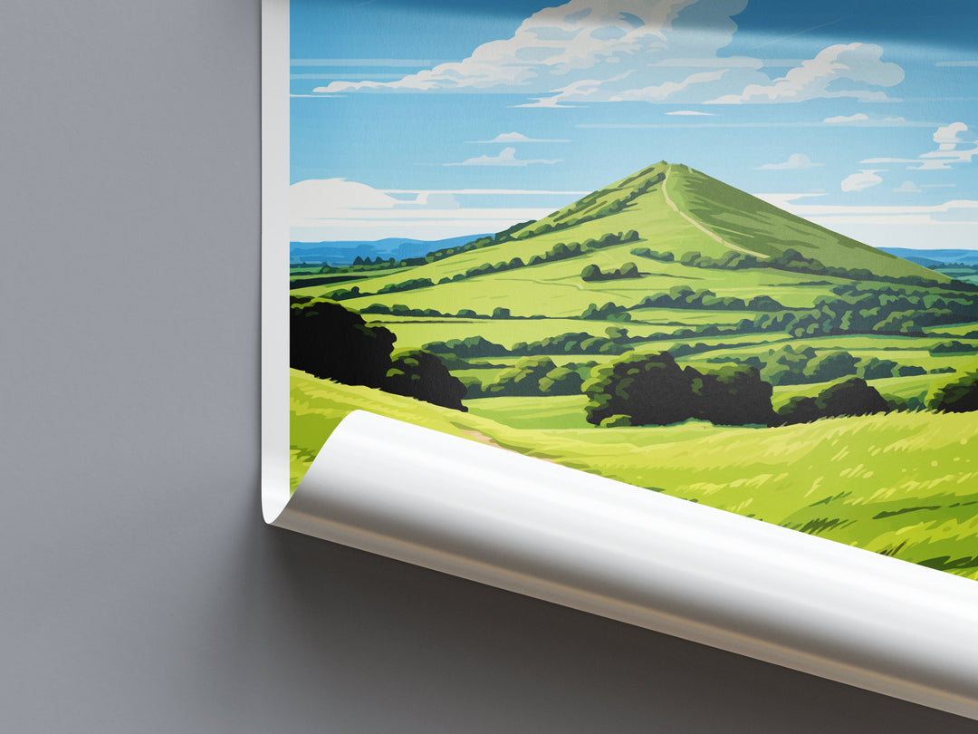 Malvern Hills Travel Print Wall Art Malvern Hills Wall Hanging Home Decor Malvern Hills Gift Art Lovers Wall Art AONB Print Travel Poster