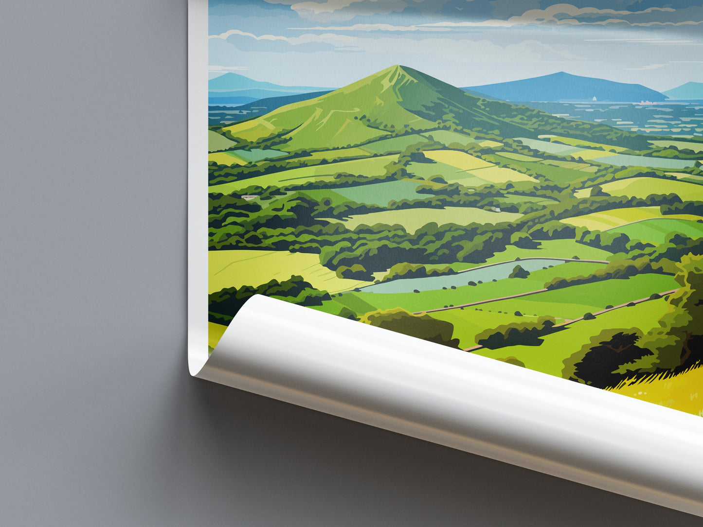 Malvern Hills Travel Print Wall Art Malvern Hills Wall Hanging Home Decor Malvern Hills Gift Art Lovers Wall Art AONB Print Travel Poster