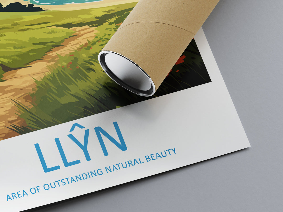 Llŷn Travel Print Wall Art Llŷn Wall Hanging Home Decor Llŷn Gift Art Lovers Wall Art AONB Print Travel Poster