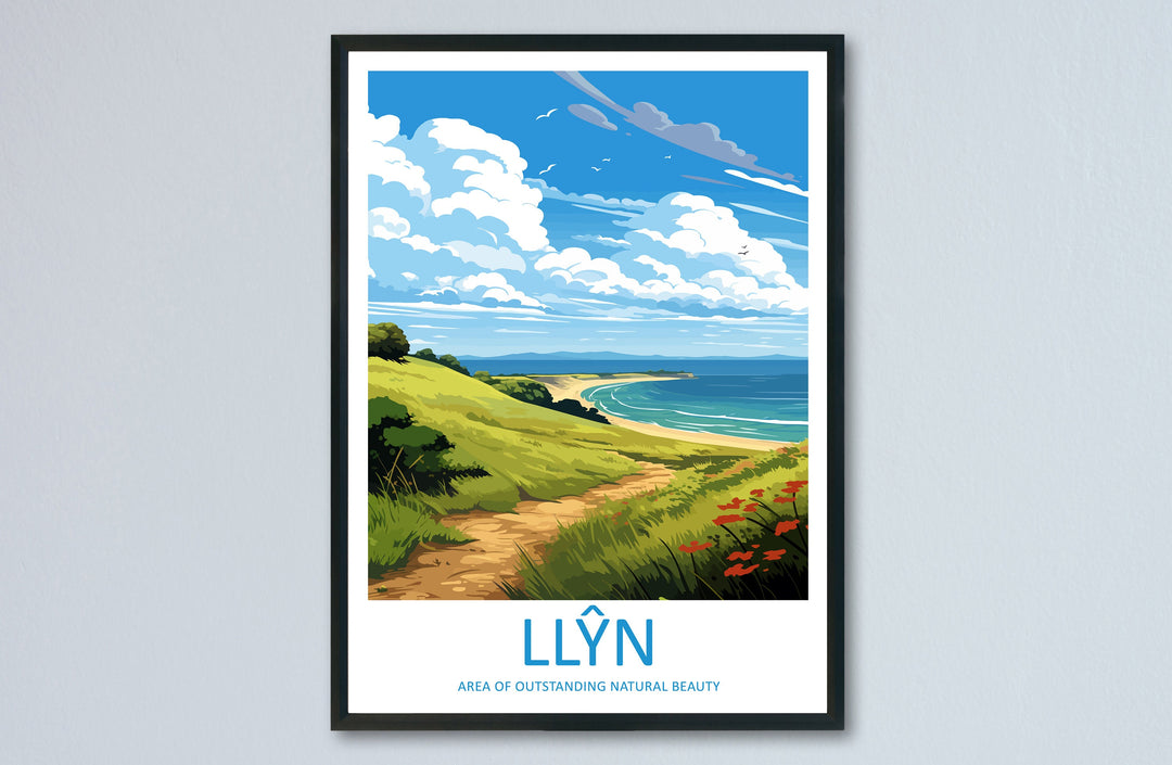 Llŷn Travel Print Wall Art Llŷn Wall Hanging Home Decor Llŷn Gift Art Lovers Wall Art AONB Print Travel Poster