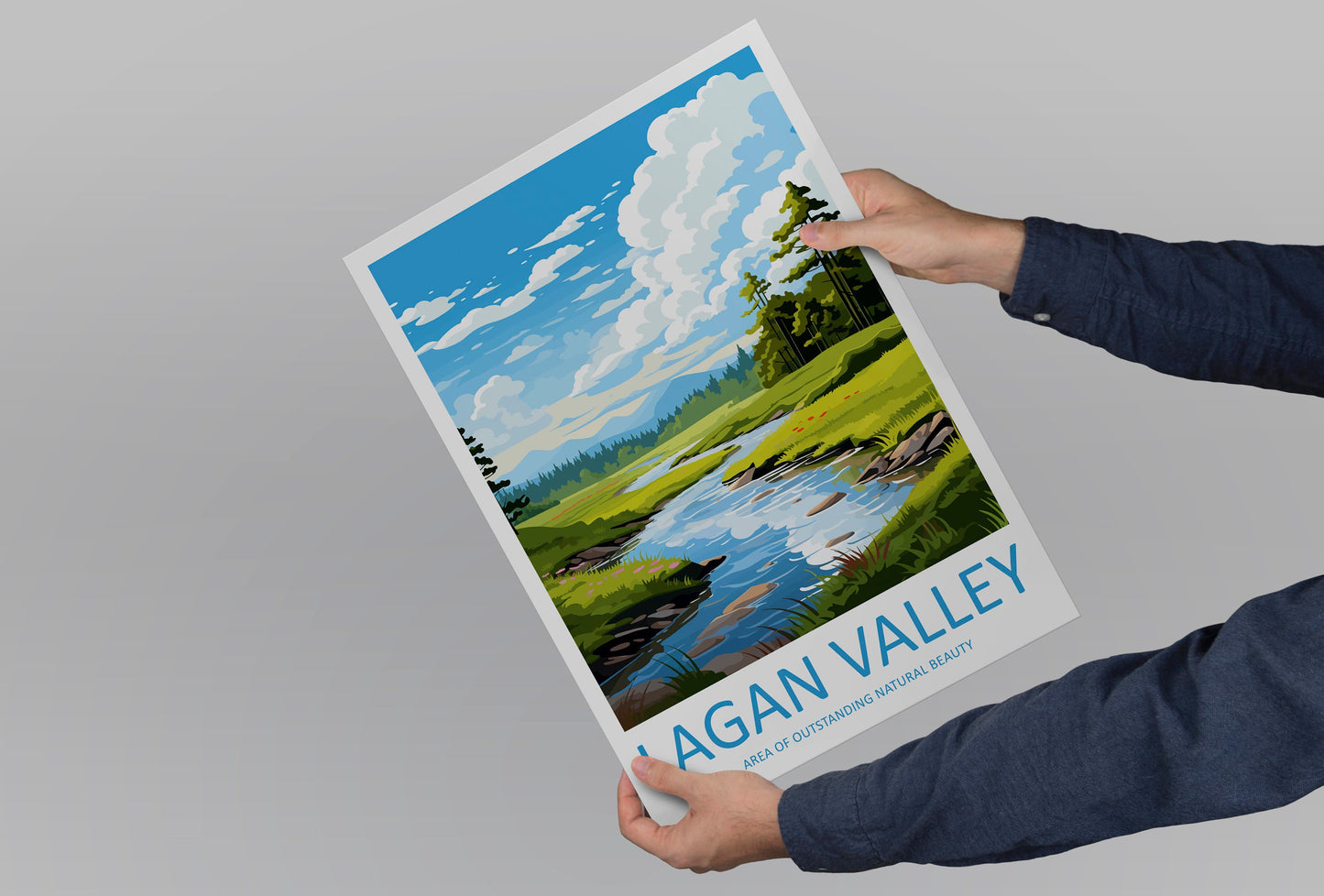 Lagan Valley Travel Print Wall Art Lagan Valley Wall Hanging Home Decor Lagan Valley Gift Art Lovers Wall Art AONB Print Travel Poster