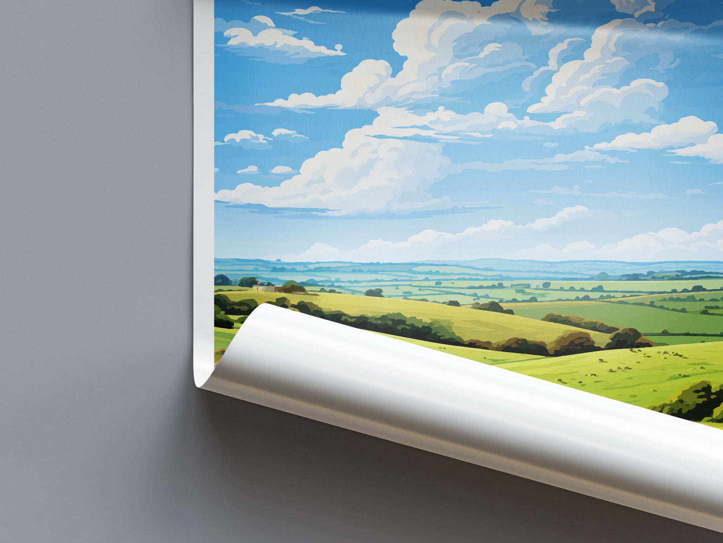 Kent Downs Travel Print Wall Art Kent Downs Wall Hanging Home Decor Kent Downs Gift Art Lovers Wall Art AONB Print Travel Poster