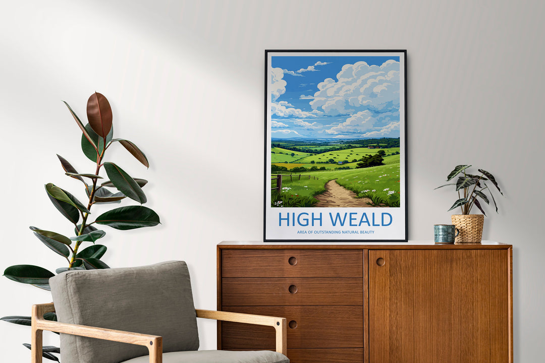 High Weald Travel Print Wall Art High Weald Wall Hanging Home Decor High Weald Gift Art Lovers Wall Art AONB Print