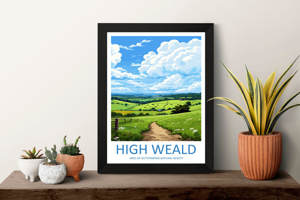 High Weald Travel Print Wall Art High Weald Wall Hanging Home Decor High Weald Gift Art Lovers Wall Art AONB Print