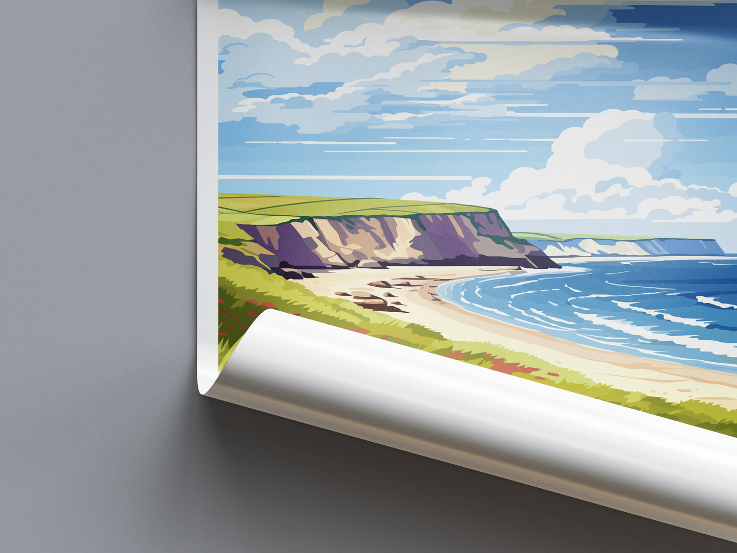 Gower Peninsula Travel Print Wall Art Gower Peninsula Wall Hanging Home Decor Gower Peninsula Gift Art Lovers Wall Art AONB Print
