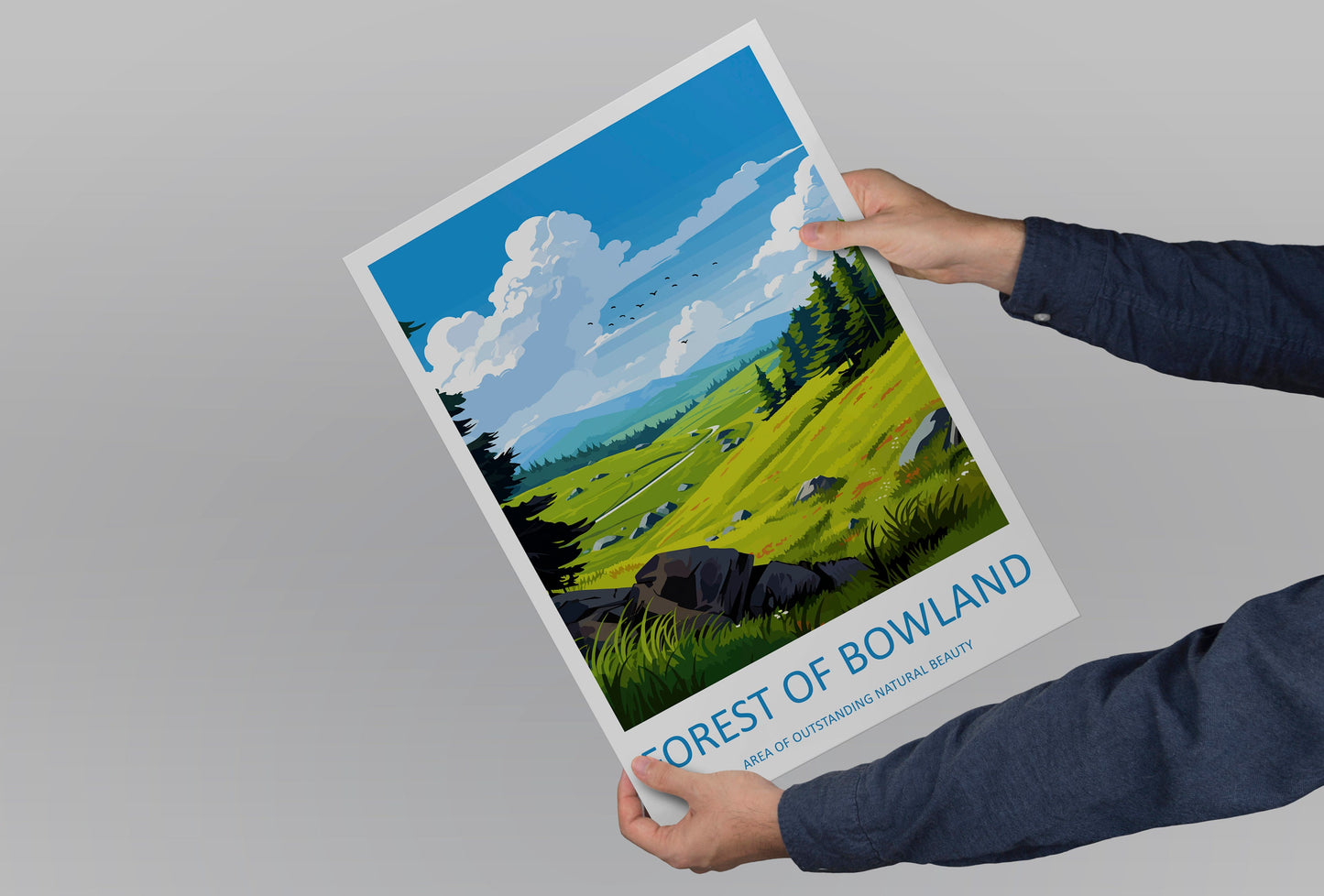 Forest Of Bowland Travel Print Wall Art Forest Of Bowland Wall Hanging Home Decor Forest Of Bowland Gift Art Lovers Wall Art AONB Print