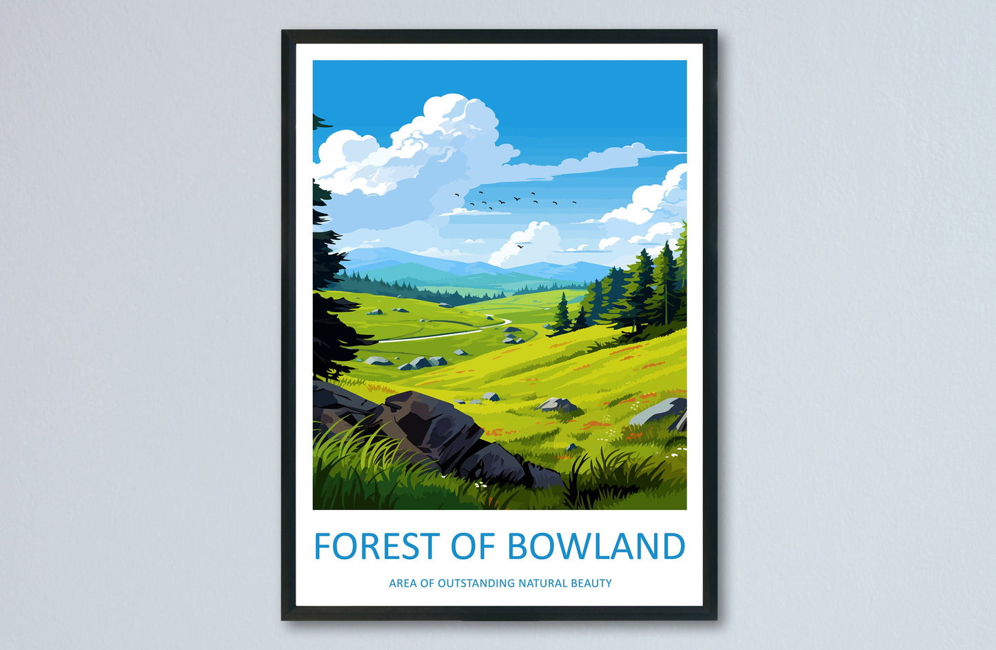 Forest Of Bowland Travel Print Wall Art Forest Of Bowland Wall Hanging Home Decor Forest Of Bowland Gift Art Lovers Wall Art AONB Print