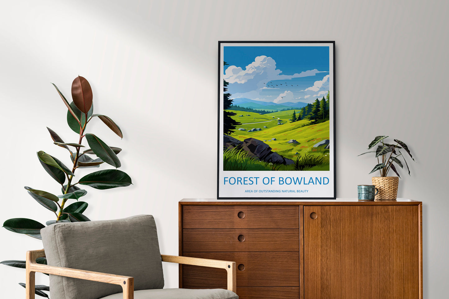 Forest Of Bowland Travel Print Wall Art Forest Of Bowland Wall Hanging Home Decor Forest Of Bowland Gift Art Lovers Wall Art AONB Print