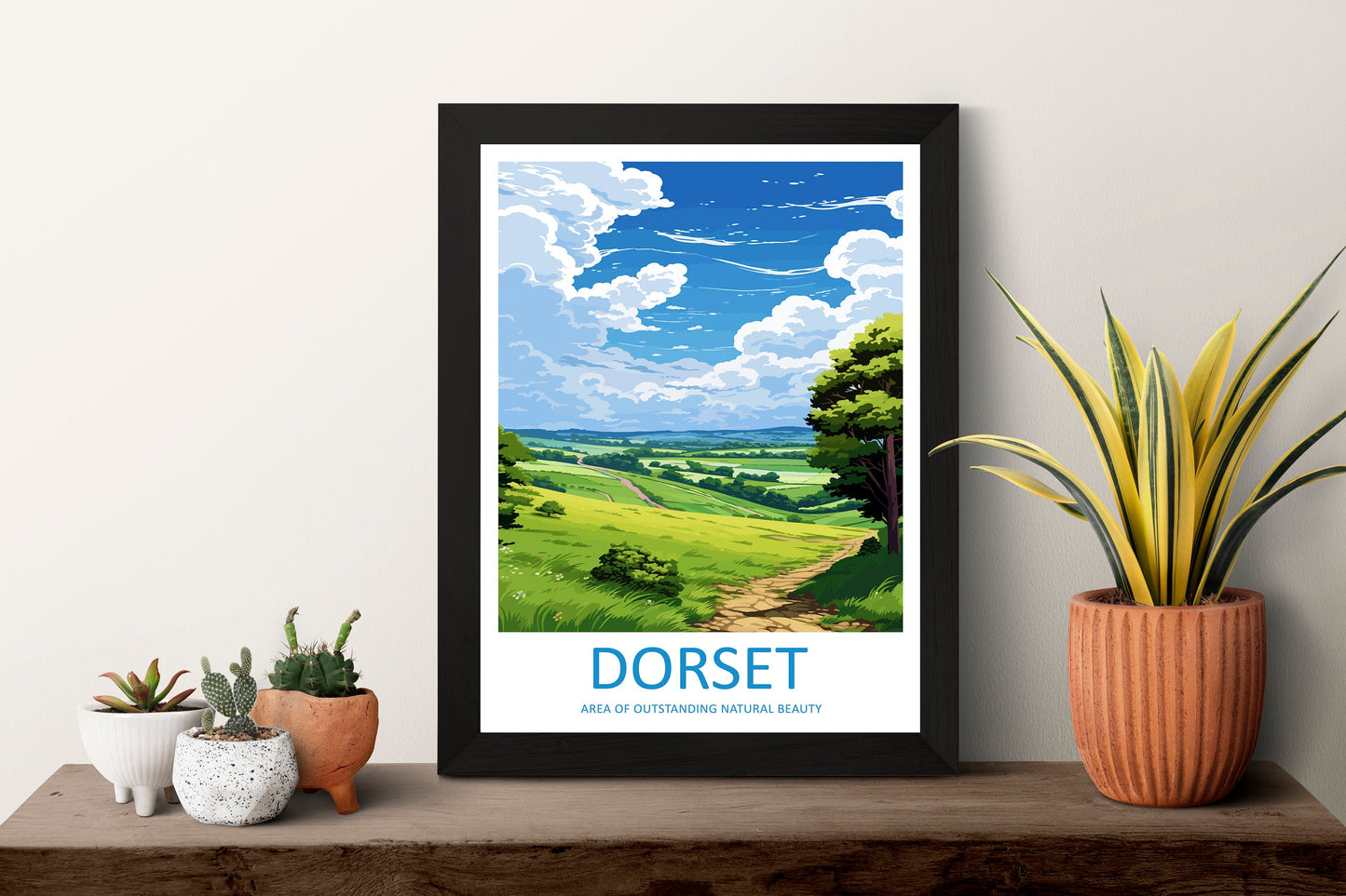 Dorset Travel Print Wall Art Dorset Wall Hanging Home Decor Dorset Gift Art Lovers Wall Art AONB Print