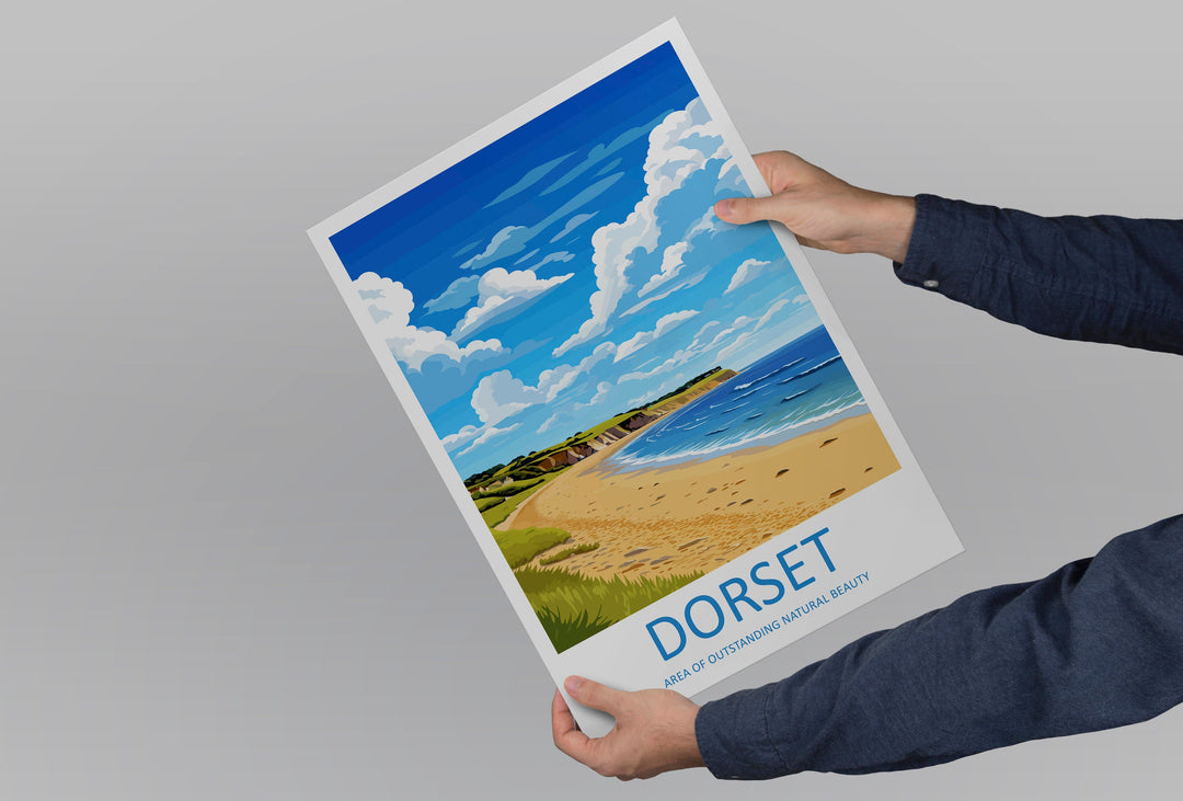 Dorset Travel Print Wall Art Dorset Wall Hanging Home Decor Dorset Gift Art Lovers Wall Art AONB Print