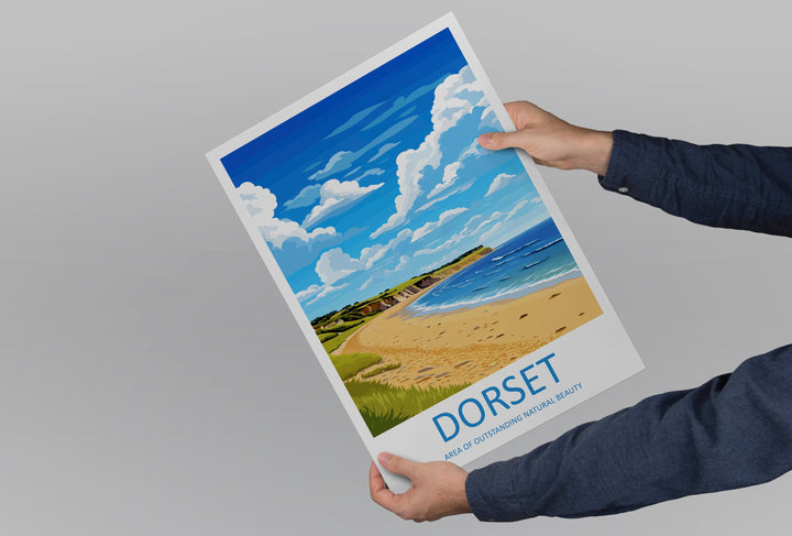 Dorset Travel Print Wall Art Dorset Wall Hanging Home Decor Dorset Gift Art Lovers Wall Art AONB Print