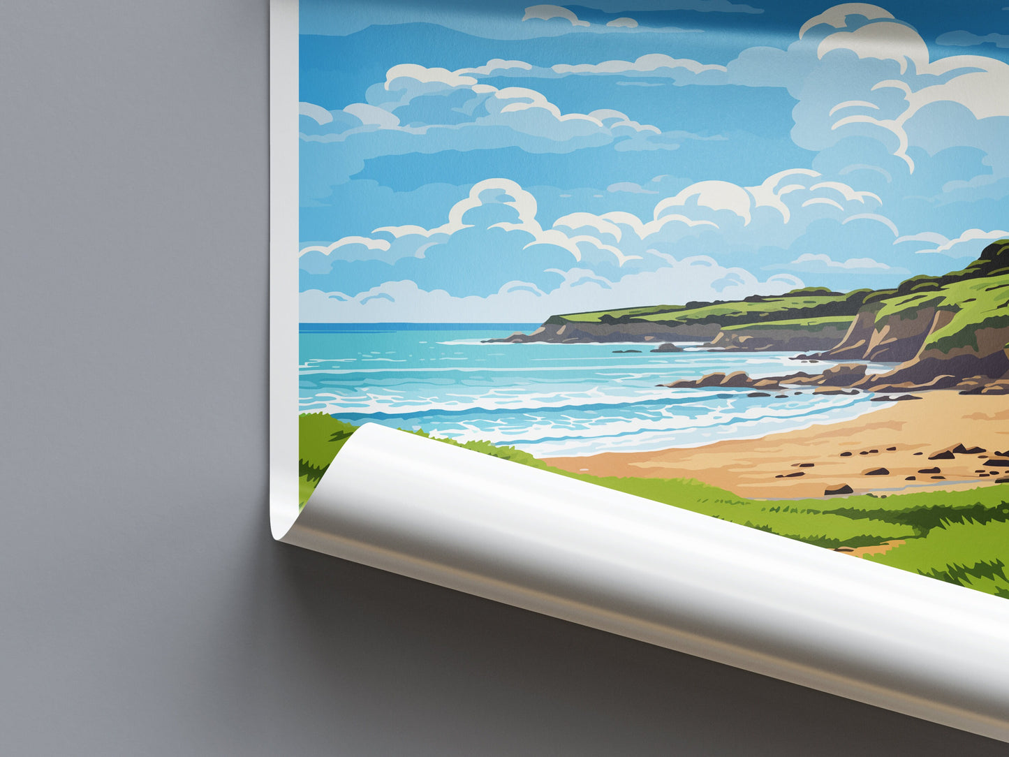 Cornwall Travel Print Wall Art Cornwall Wall Hanging Home Decor Cornwall Gift Art Lovers Wall Art AONB Print