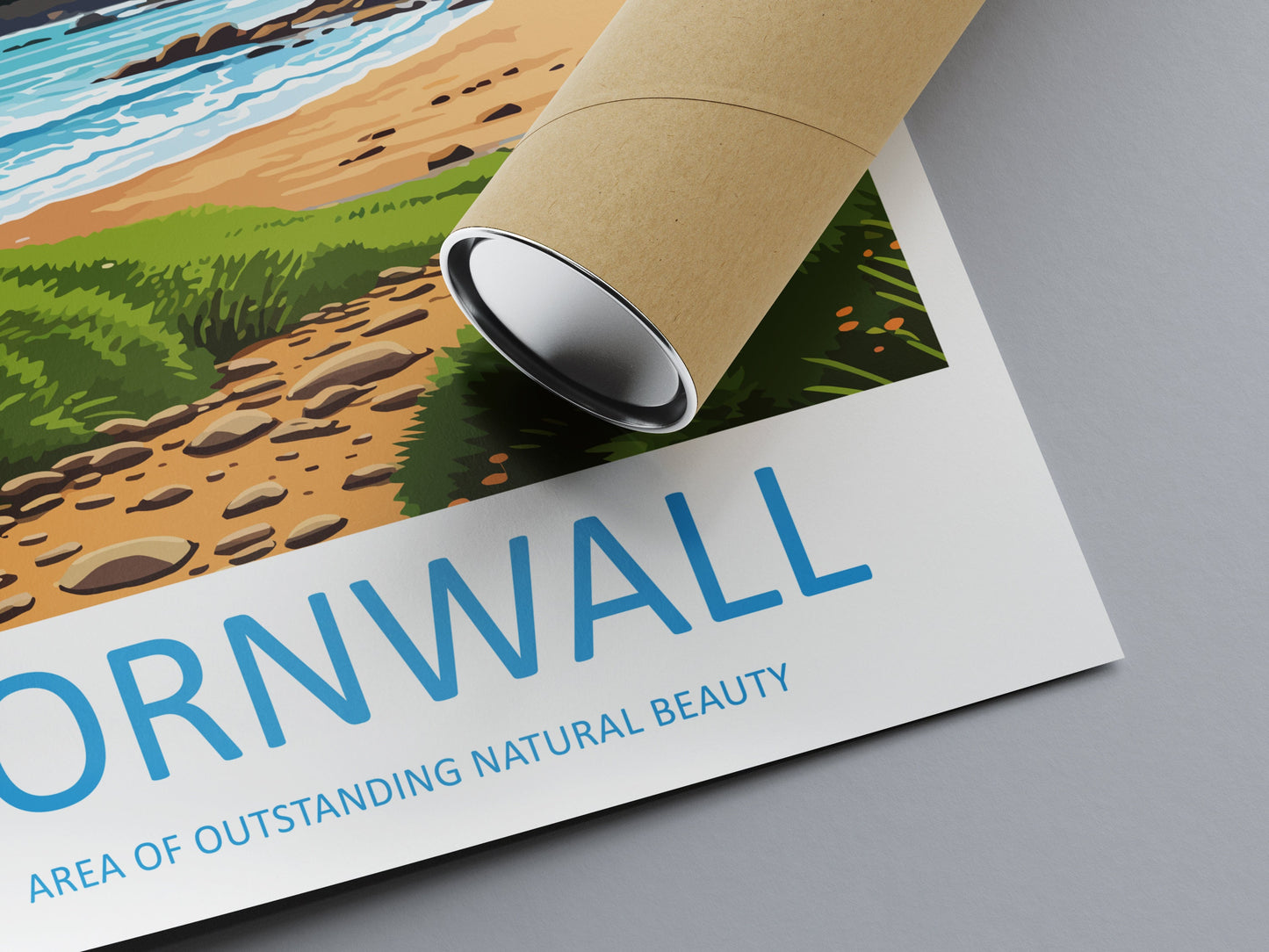 Cornwall Travel Print Wall Art Cornwall Wall Hanging Home Decor Cornwall Gift Art Lovers Wall Art AONB Print