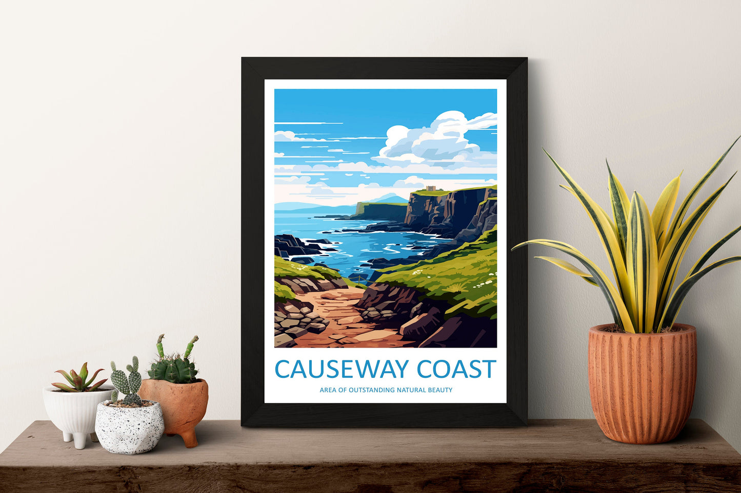 Causeway Coast Travel Print Wall Art Causeway Coast Wall Hanging Home Decor Causeway Coast Gift Art Lovers Wall Art AONB Print