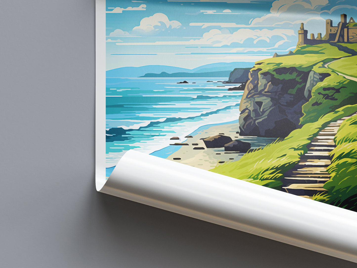 Causeway Coast Travel Print Wall Art Causeway Coast Wall Hanging Home Decor Causeway Coast Gift Art Lovers Wall Art AONB Print