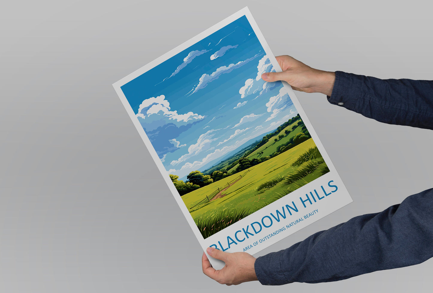 Blackdown Hills Travel Print Wall Art Blackdown Hills Wall Hanging Home Decor Blackdown Hills Gift Art Lovers Wall Art AONB Print