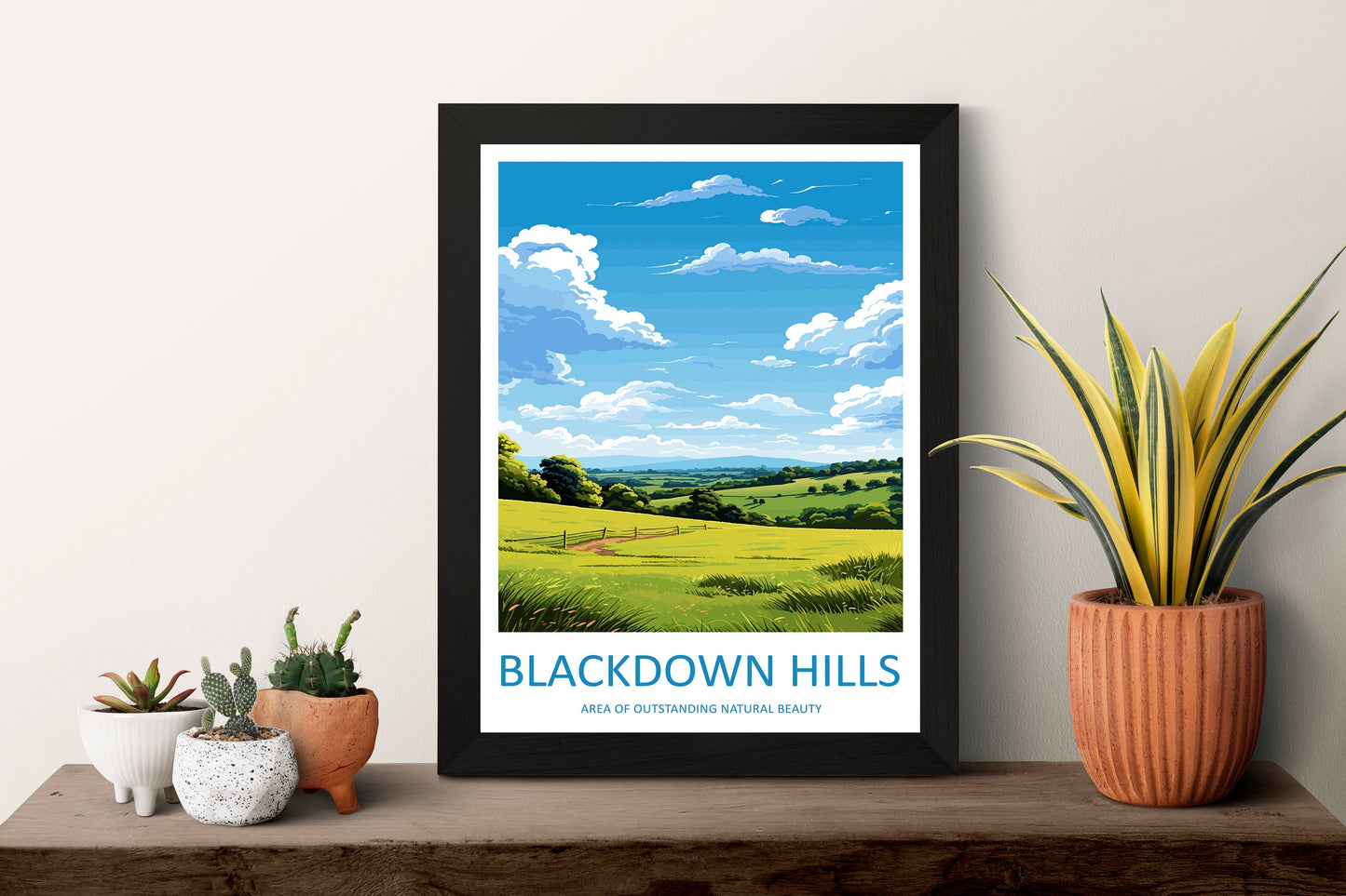 Blackdown Hills Travel Print Wall Art Blackdown Hills Wall Hanging Home Decor Blackdown Hills Gift Art Lovers Wall Art AONB Print