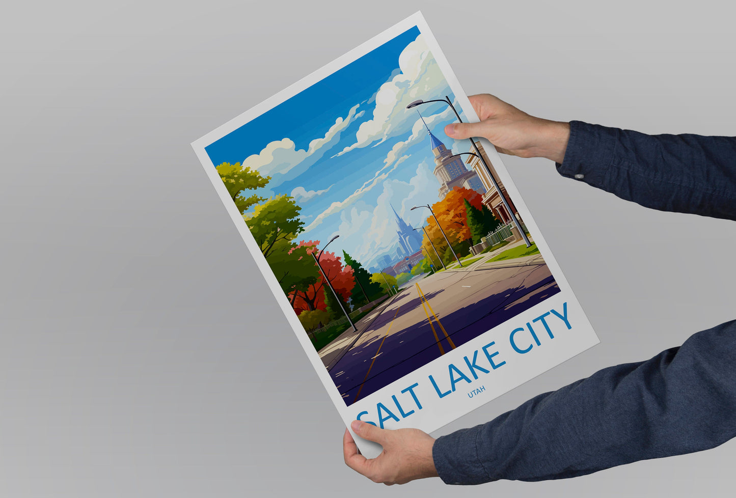 Salt Lake City Travel Print Wall Art Salt Lake City Wall Hanging Home Décor Salt Lake City Gift Art Lovers Utah Art Lover Gift Travel Poster