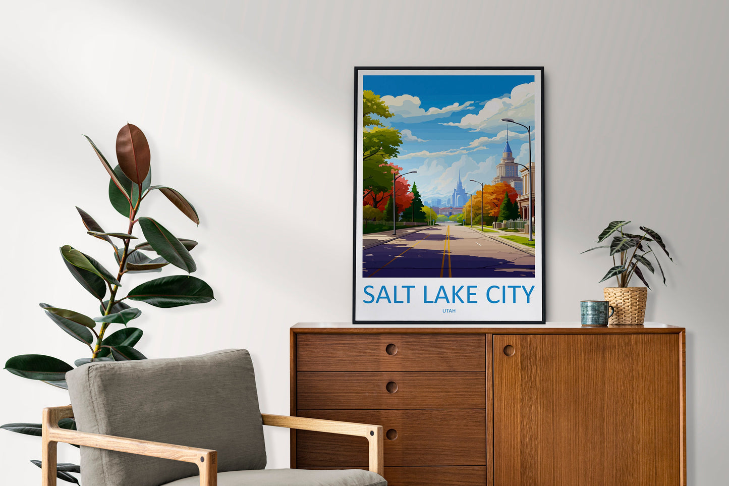 Salt Lake City Travel Print Wall Art Salt Lake City Wall Hanging Home Décor Salt Lake City Gift Art Lovers Utah Art Lover Gift Travel Poster