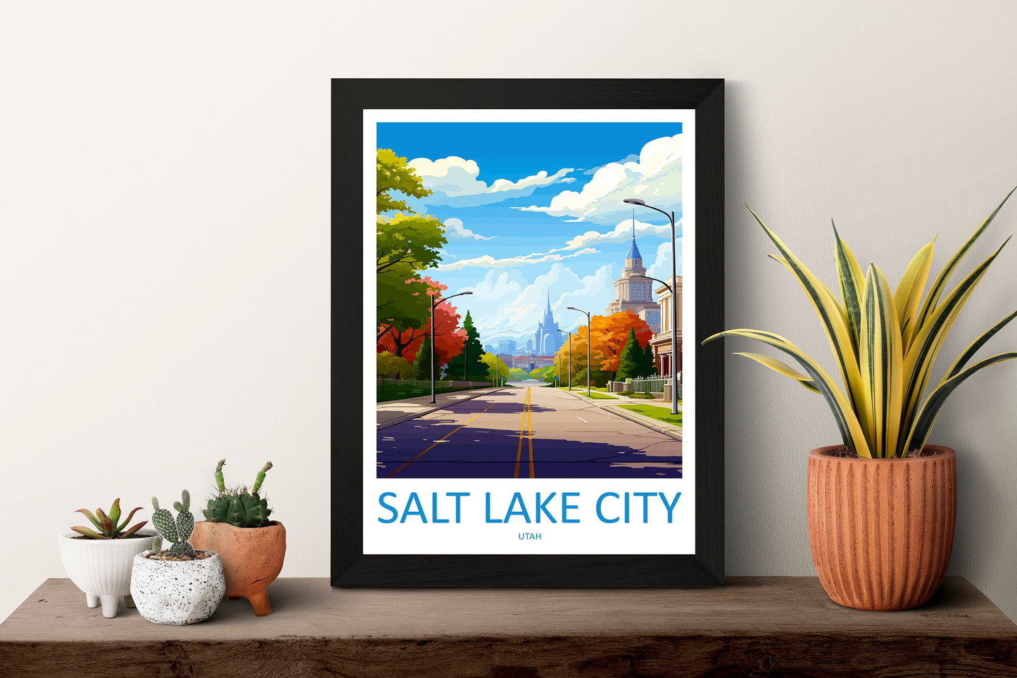 Salt Lake City Travel Print Wall Art Salt Lake City Wall Hanging Home Décor Salt Lake City Gift Art Lovers Utah Art Lover Gift Travel Poster