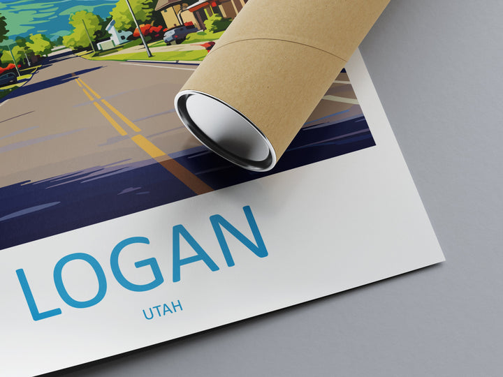 Logan Travel Print Wall Art Logan Wall Hanging Home Décor Logan Gift Art Lovers Utah Art Lover Gift Travel Poster