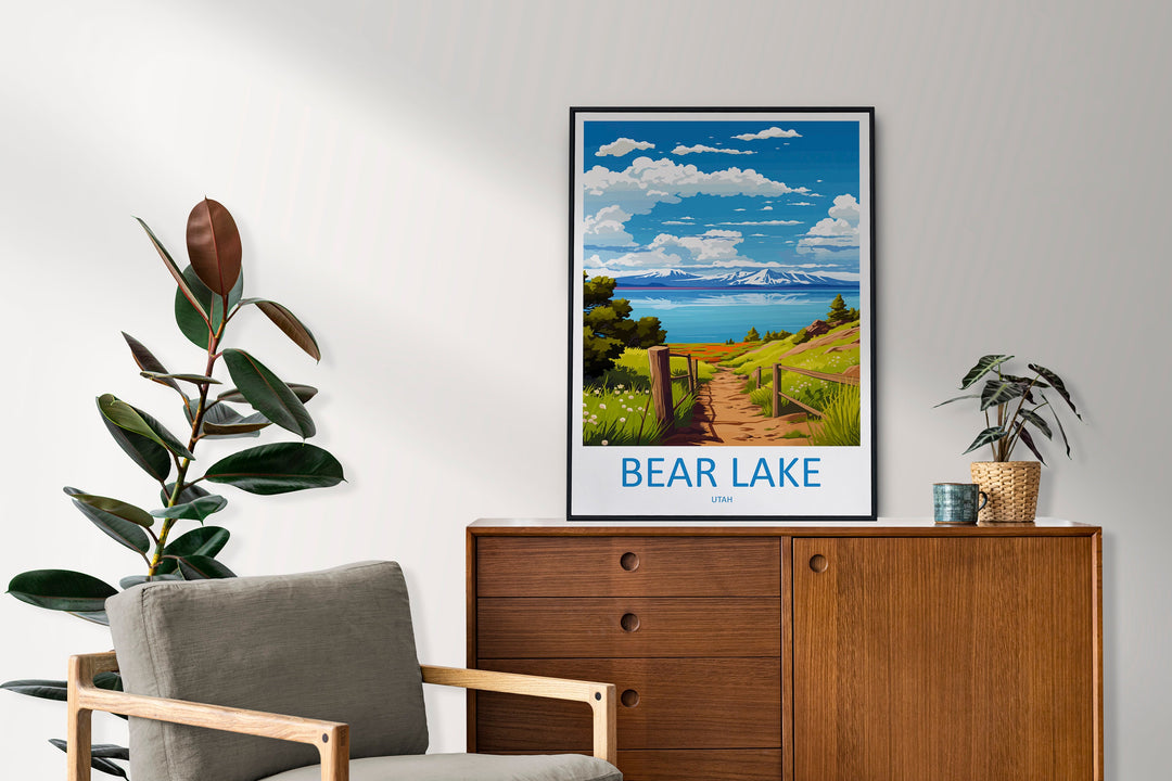 Bear Lake Travel Print Wall Art Bear Lake Wall Hanging Home Décor Bear Lake Art Lovers Utah Art Lover Gift