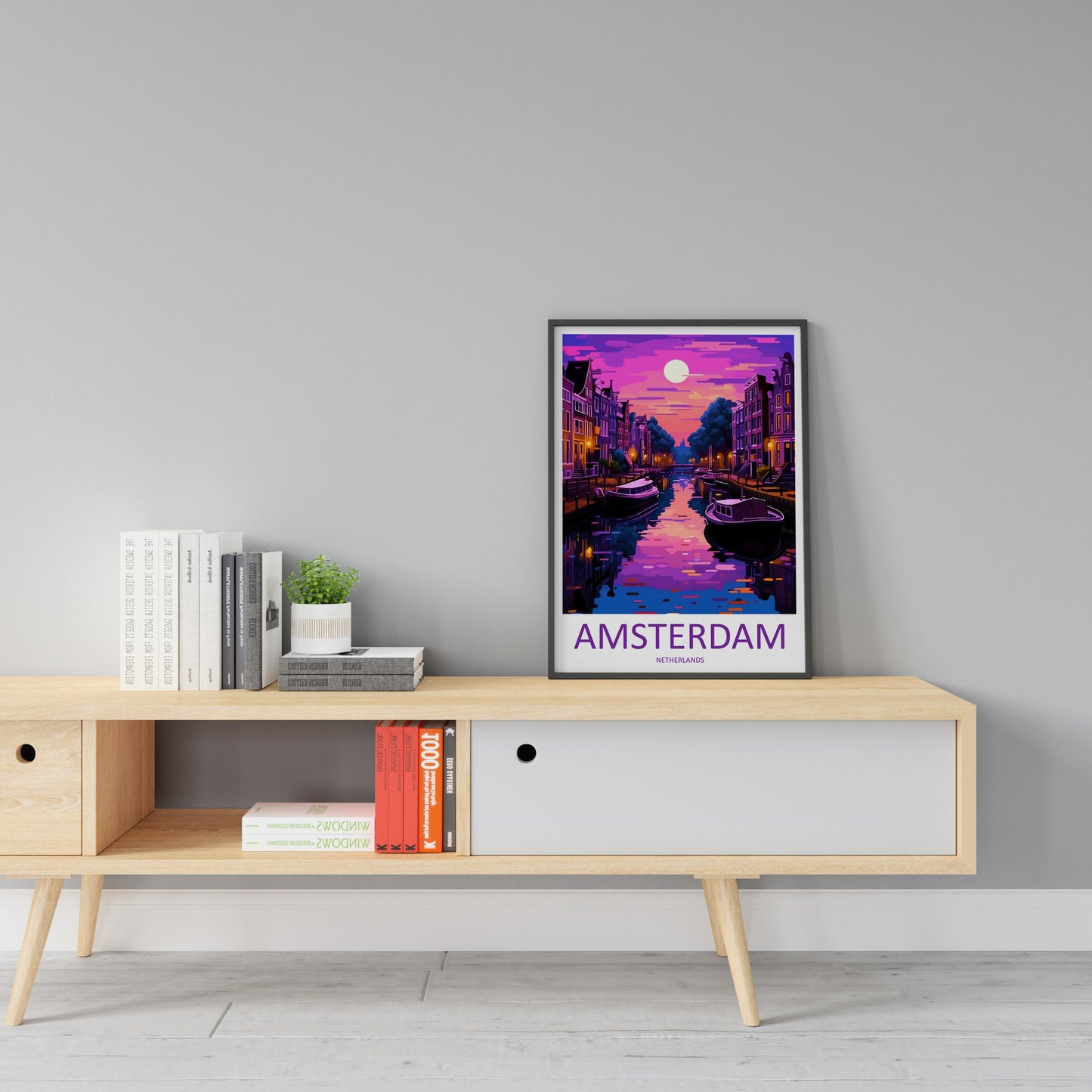 Amsterdam Travel Print Wall Art Amsterdam Wall Hanging Home Décor Amsterdam Gift Art Lovers Netherlands Art Lover Gift Amsterdam Decor