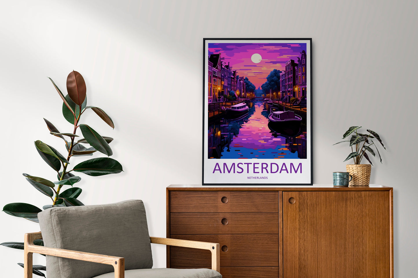 Amsterdam Travel Print Wall Art Amsterdam Wall Hanging Home Décor Amsterdam Gift Art Lovers Netherlands Art Lover Gift Amsterdam Decor