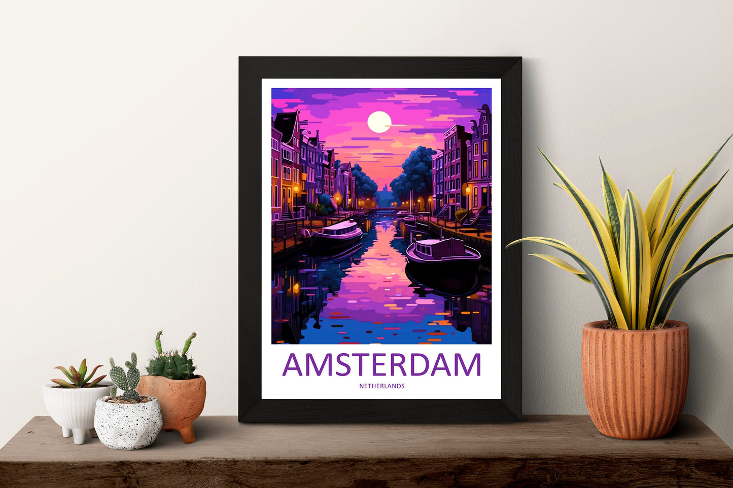 Amsterdam Travel Print Wall Art Amsterdam Wall Hanging Home Décor Amsterdam Gift Art Lovers Netherlands Art Lover Gift Amsterdam Decor