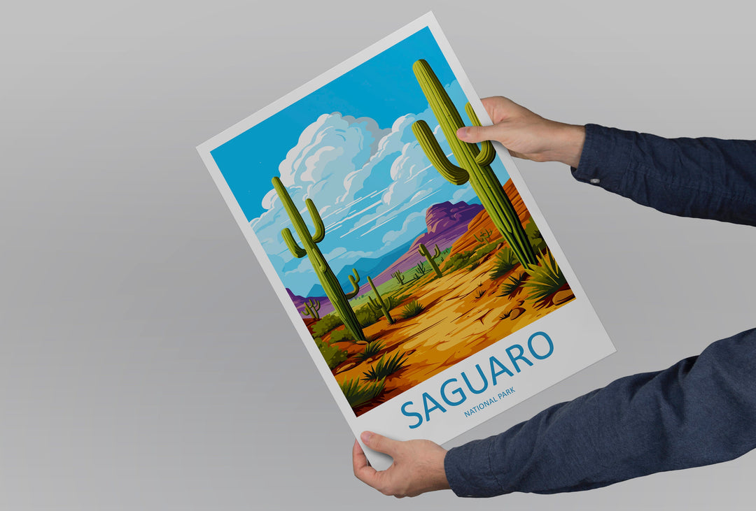 Saguaro National Park Travel Print Wall Art Saguaro National Park Wall Hanging Home Décor Saguaro National Park Gift Art Lovers Arizona Art