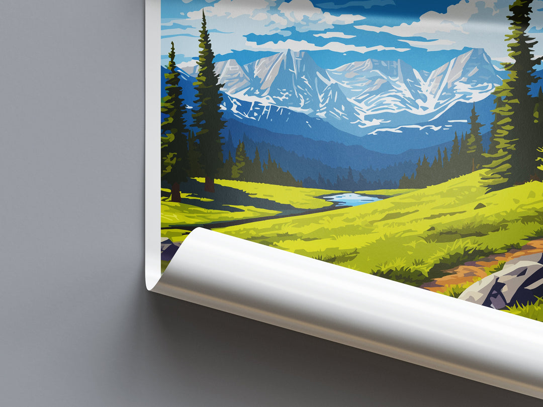 Rocky Mountain National Park Travel Print Wall Art Rocky Mountain Wall Hanging Home Décor Rocky Mountain Gift Art Lovers Colorado Art