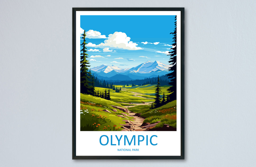 Olympic National Park Travel Print Wall Art Olympic National Park Wall Hanging Home Décor Olympic National Park Art Gift Poster