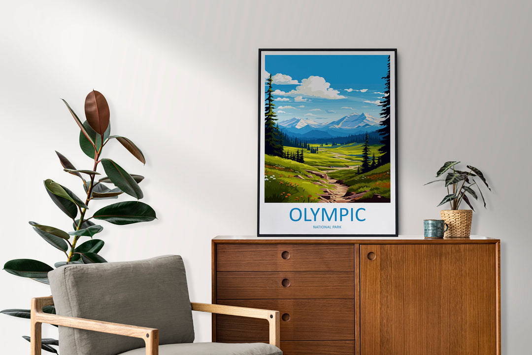 Olympic National Park Travel Print Wall Art Olympic National Park Wall Hanging Home Décor Olympic National Park Art Gift Poster
