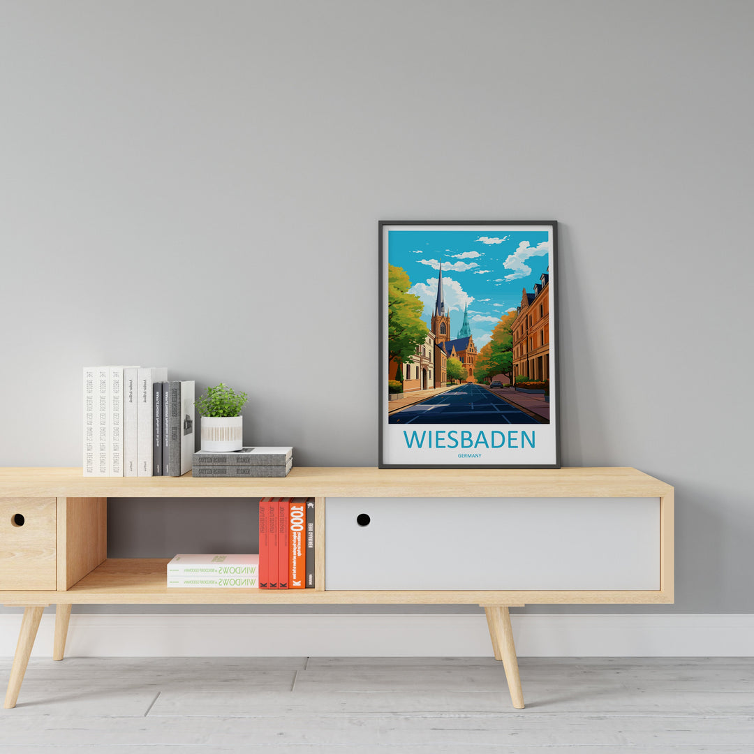 Wiesbaden Travel Print Wall Art Wiesbaden Wall Hanging Home Decor Wiesbaden Gift Art Lovers Wall Art Print Art Wiesbaden Germany