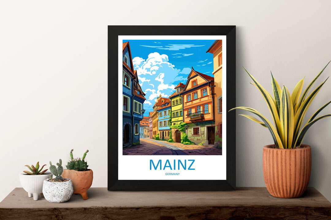 Mainz Travel Print Wall Art Mainz Wall Hanging Home Decoration Mainz Gift Art Lovers Wall Art Print Art Mainz Germany Poster