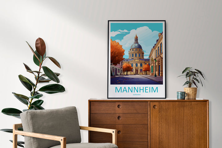 Mannheim Travel Print Wall Art Mannheim Wall Hanging Home Decoration Mannheim Gift Art Lovers Wall Art Print Art Mannheim Germany Poster