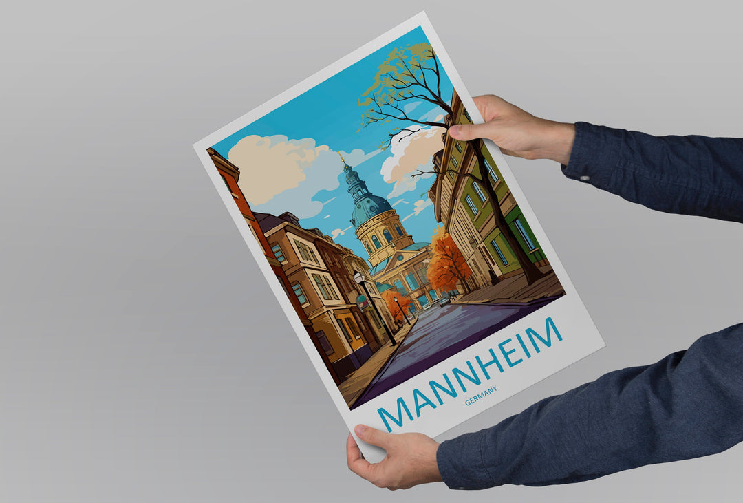 Mannheim Travel Print Wall Art Mannheim Wall Hanging Home Decoration Mannheim Gift Art Lovers Wall Art Print Art Mannheim Germany Poster