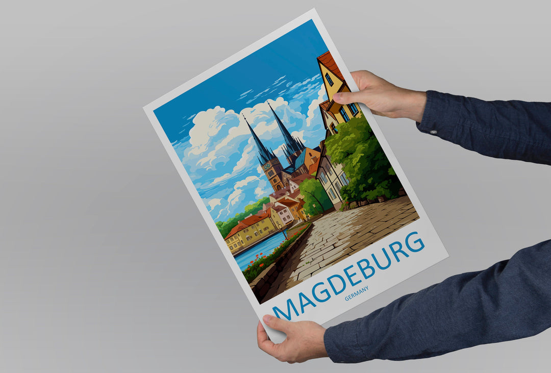 Magdeburg Travel Print Wall Art Magdeburg Wall Hanging Home Decoration Magdeburg Gift Art Lovers Wall Art Print Art Magdeburg Germany Poster