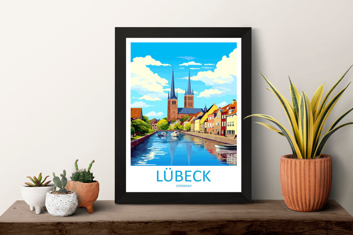 Lübeck Travel Print Wall Art Lübeck Wall Hanging Home Decoration Lübeck Gift Art Lovers Wall Art Print Art Lübeck Germany Poster