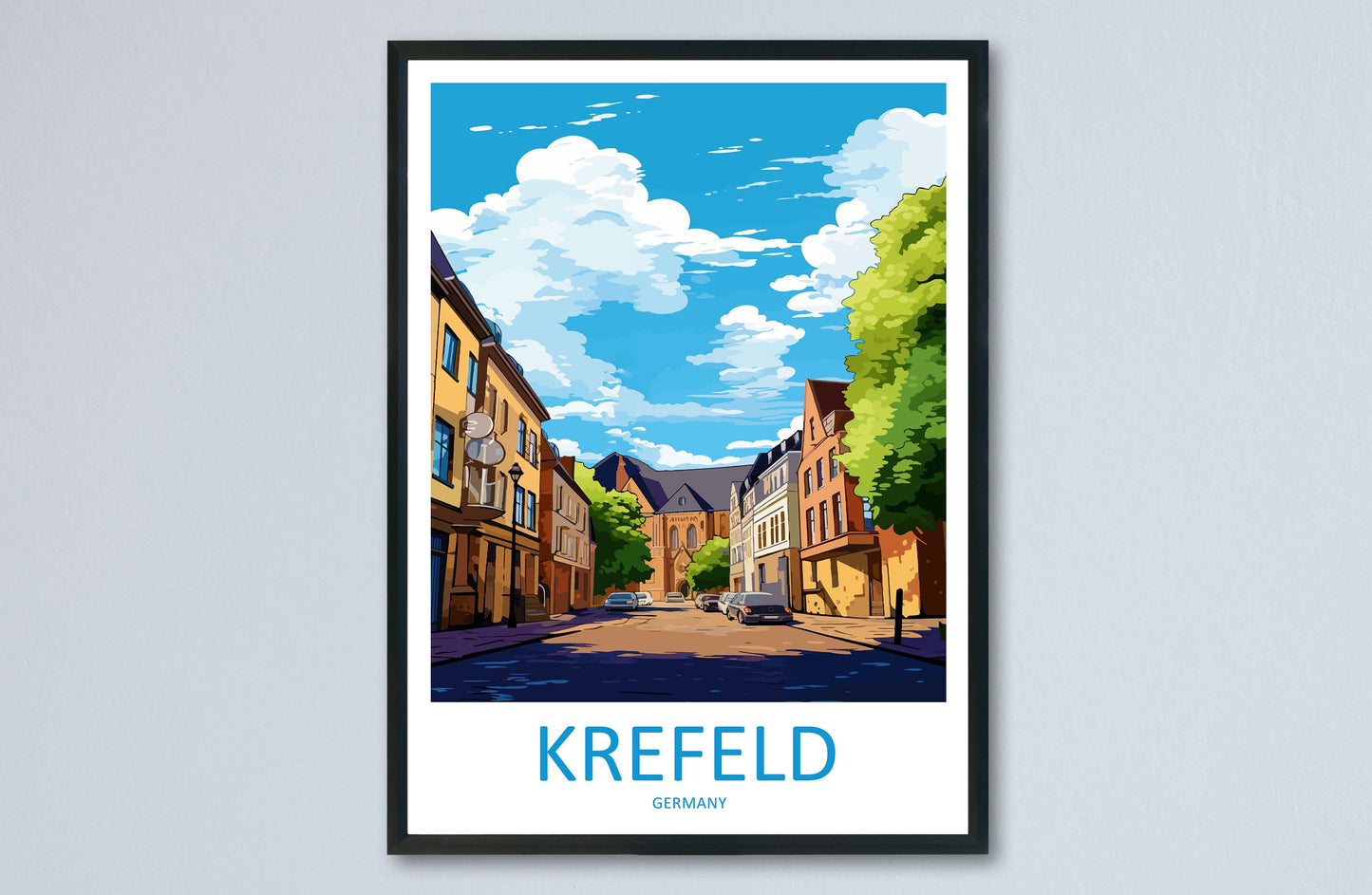 Krefeld Travel Print Wall Art Krefeld Wall Hanging Home Decoration Krefeld Gift Art Lovers Wall Art Print Art Krefeld Germany Poster