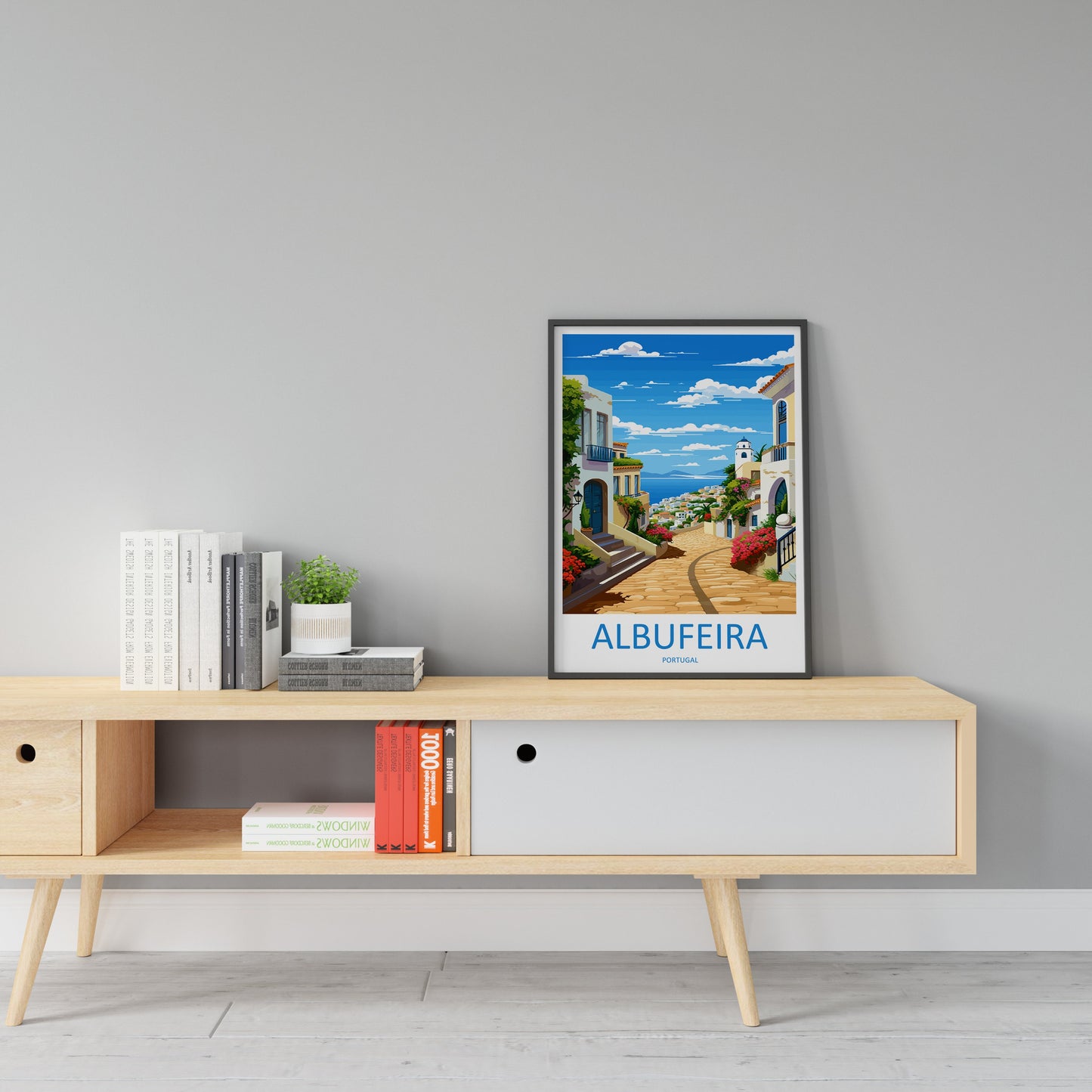 Albufeira Travel Print Wall Art Albufeira Wall Hanging Home Décor Albufeira Gift Art Lovers Portugal Art Lover Gift Cascais Wall Décor