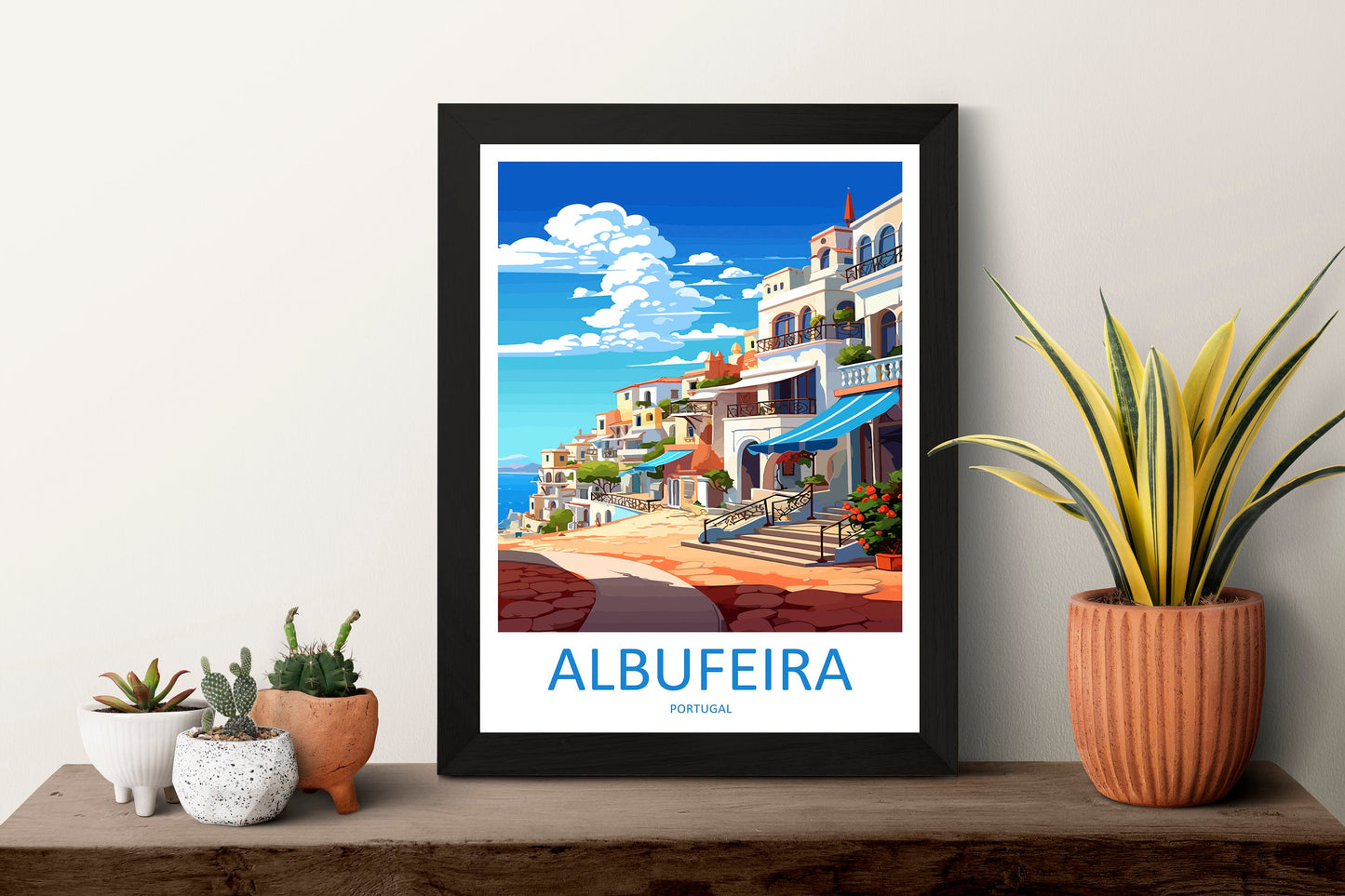 Albufeira Travel Print Wall Art Albufeira Wall Hanging Home Décor Albufeira Gift Art Lovers Portugal Art Lover Gift Cascais Wall Décor