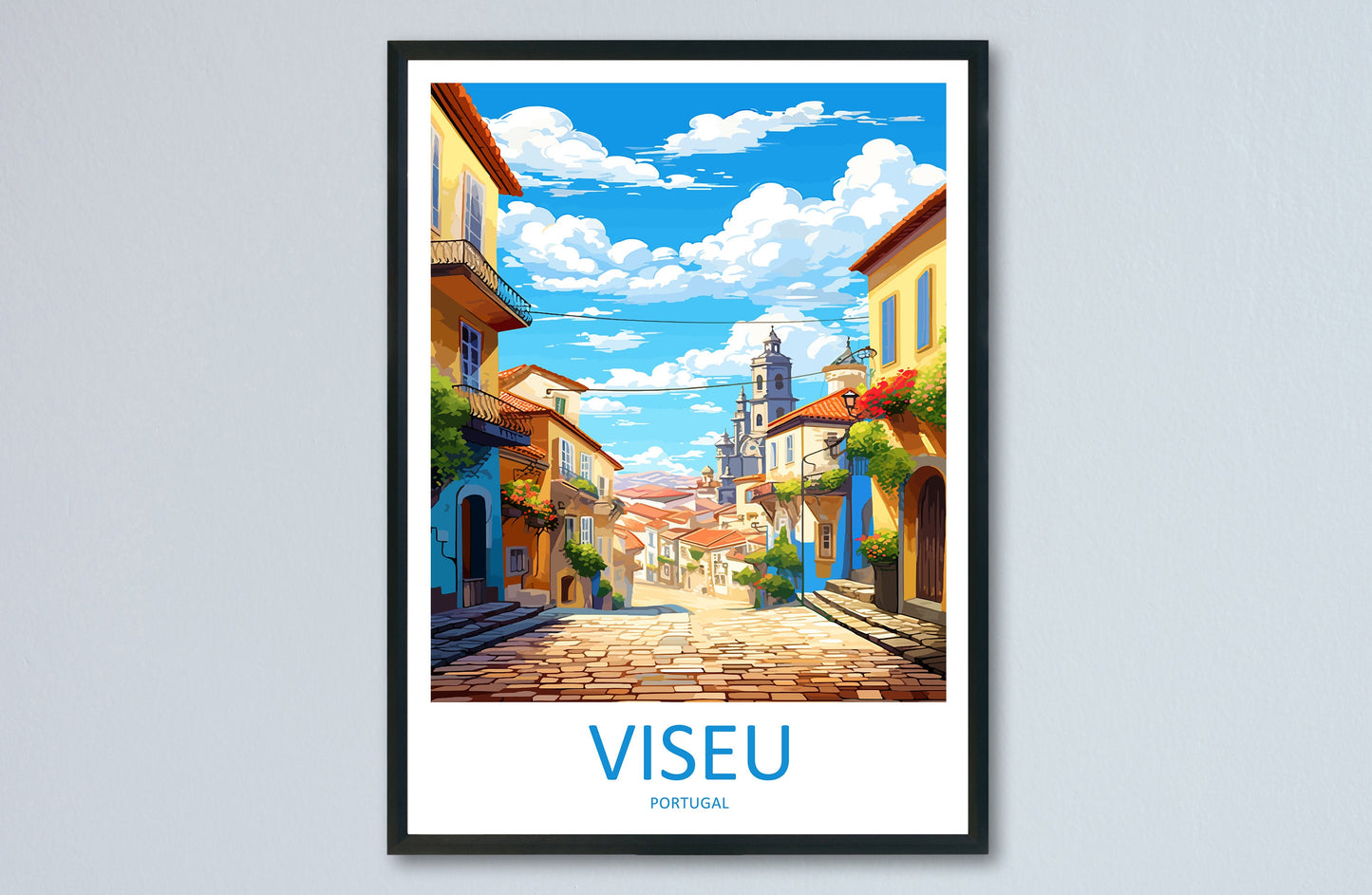 Viseu Travel Print Wall Art Viseu Wall Hanging Home Décor Viseu Gift Art Lovers Portugal Art Lover Gift Viseu Wall Décor