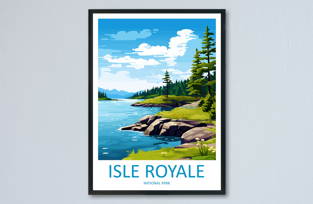 Isle Royale Travel Print Wall Art Isle Royale Wall Hanging Home Decor National Park Gift Isle Royale Lovers National Park Art National Park