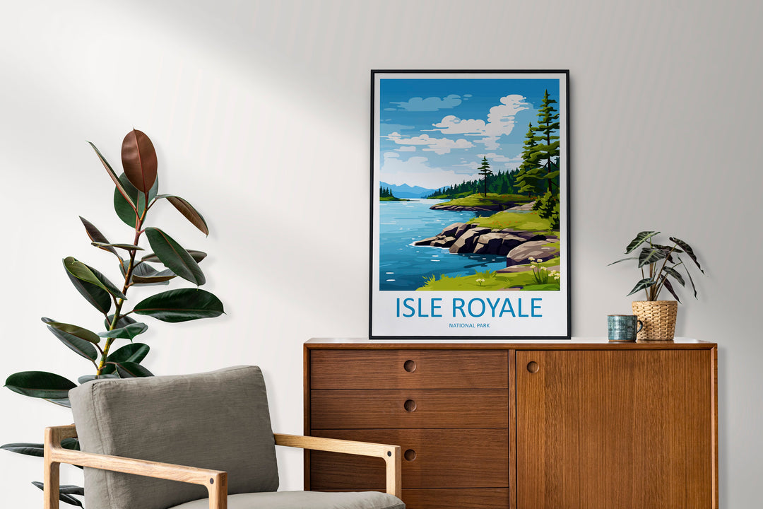 Isle Royale Travel Print Wall Art Isle Royale Wall Hanging Home Decor National Park Gift Isle Royale Lovers National Park Art National Park