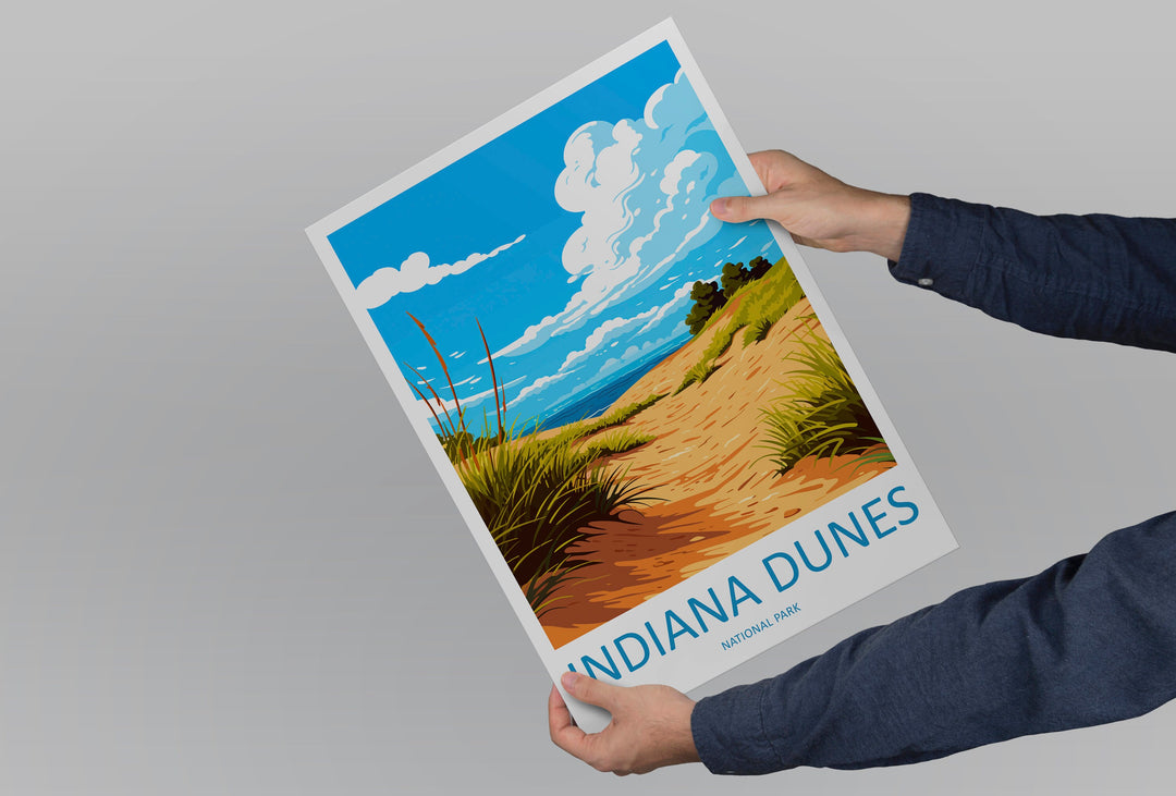 Indiana Dunes Travel Print Wall Art Indiana Dunes Wall Hanging Home Decor National Park Gift Indiana Dunes Lovers National Park Art