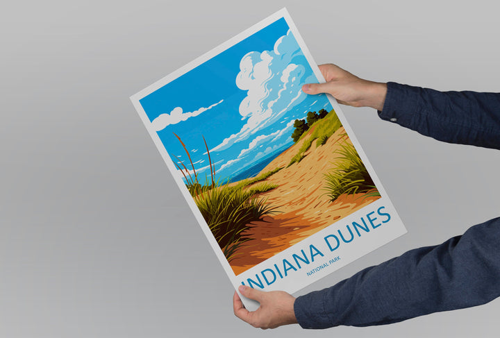Indiana Dunes Travel Print Wall Art Indiana Dunes Wall Hanging Home Decor National Park Gift Indiana Dunes Lovers National Park Art