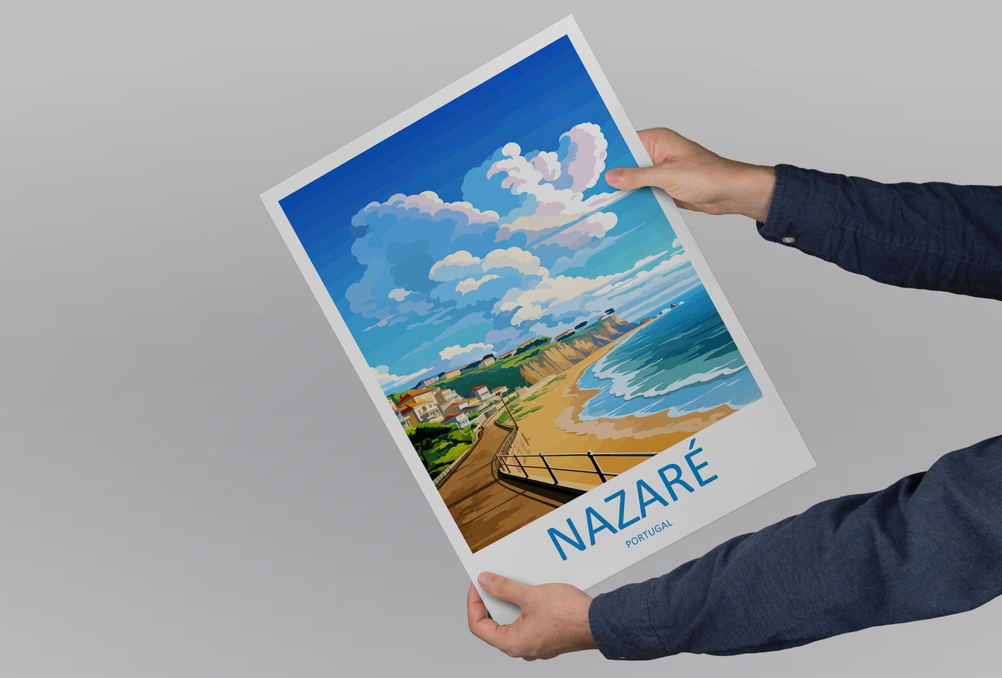 Nazare Travel Print Wall Art Nazare Wall Hanging Home Décor Nazare Gift Art Lovers Portugal Art Lover Gift Nazare Wall Décor
